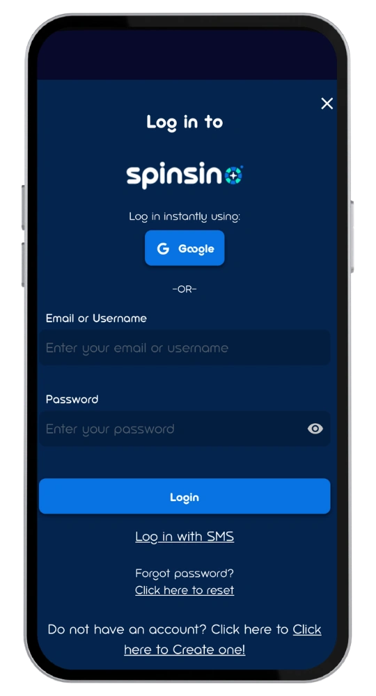 Spinsino kasino logg på