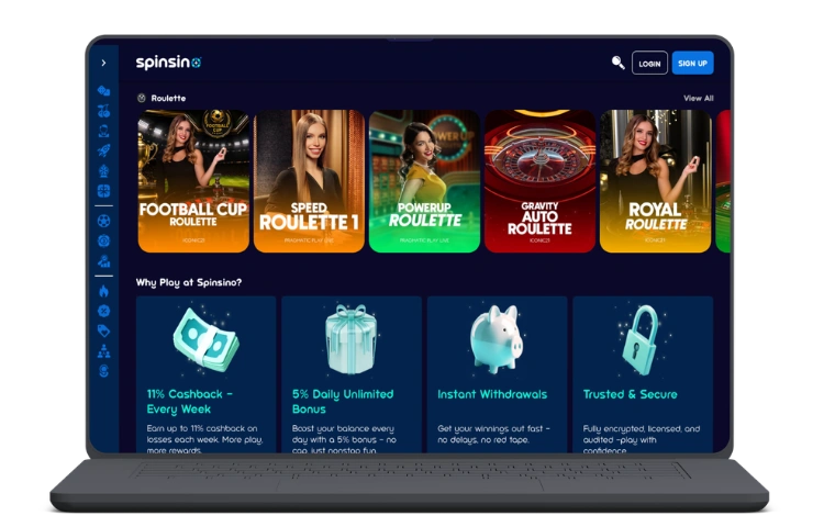 Spinsino kasino applikasjon